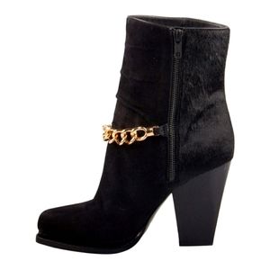 Phillip Lim 3.1  Black calf hair Berlin chain ankle boots booties size 6 …